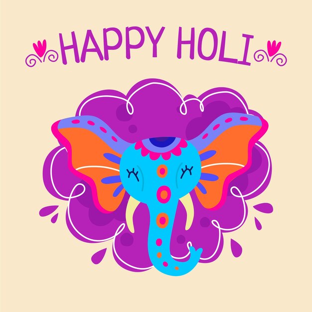 Flat holi illustration