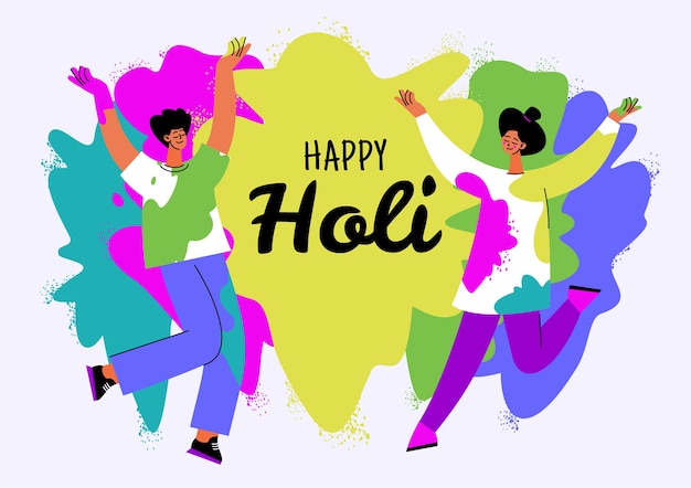 Flat holi illustration