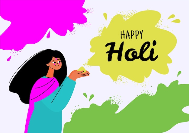 Flat holi illustration