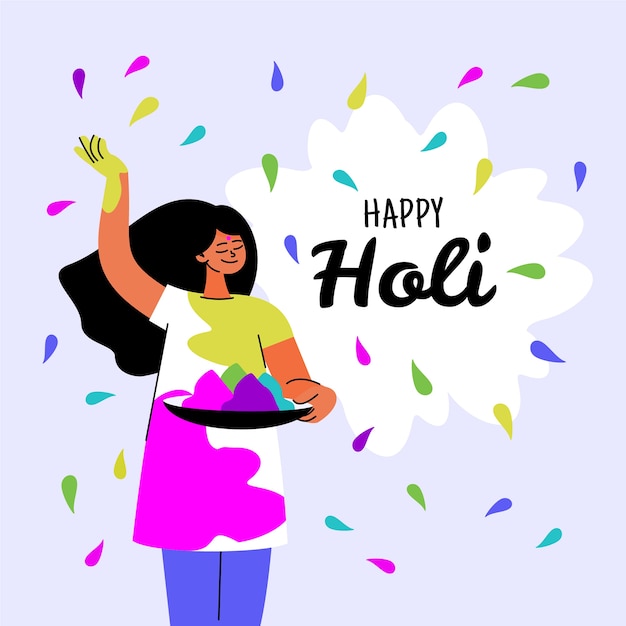 Flat holi illustration