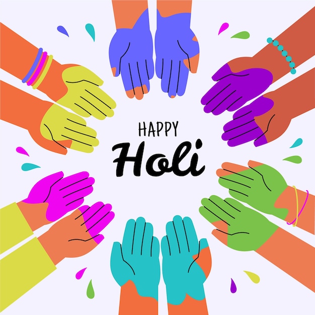 Flat holi illustration