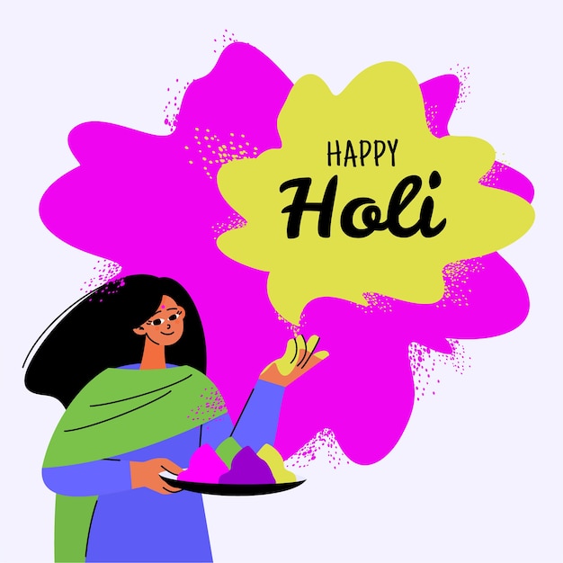 Free vector flat holi illustration