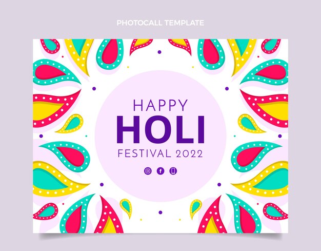 Flat holi photocall template