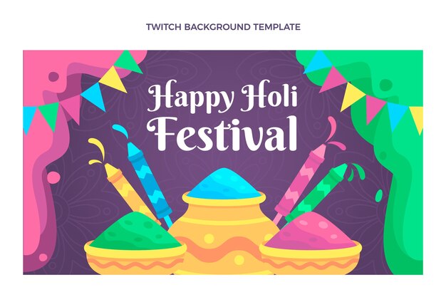 Flat holi twitch background