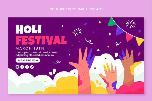 Flat holi youtube thumbnail