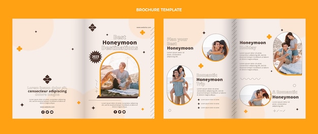 Flat honeymoon brochure template