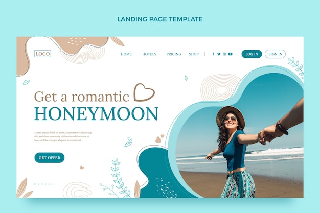 Flat honeymoon landing page template