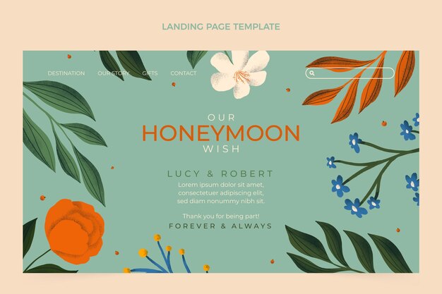 Flat honeymoon landing page template