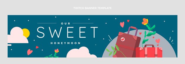 Flat honeymoon twitch banner