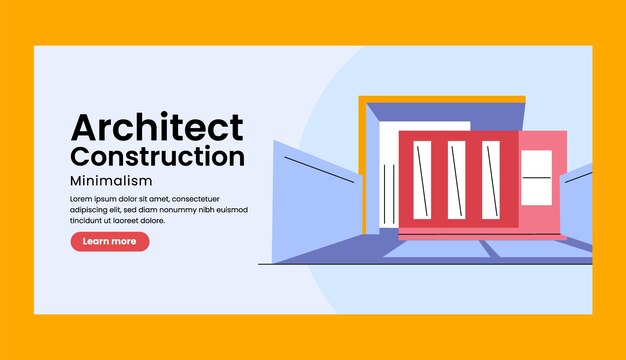 Flat horizontal banner template for world architecture day celebration