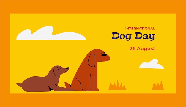 Free vector flat horizontal sale banner template for international dog day celebration