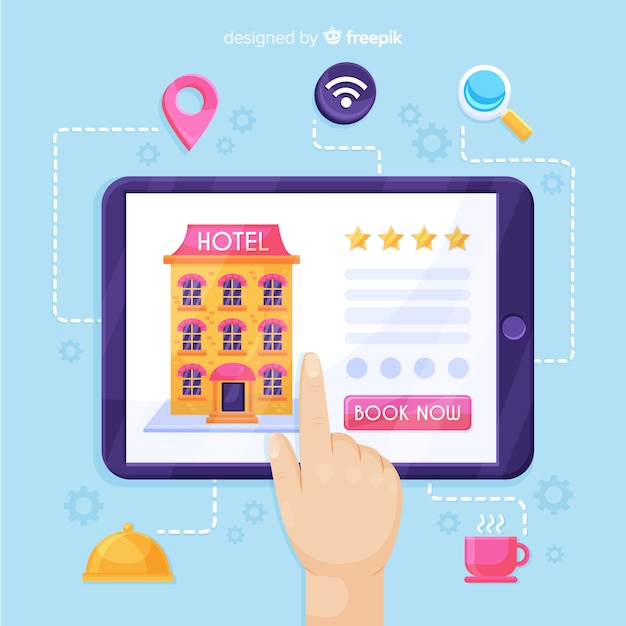 Free Vector flat hotel booking concept