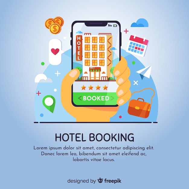 Flat hotel booking concept