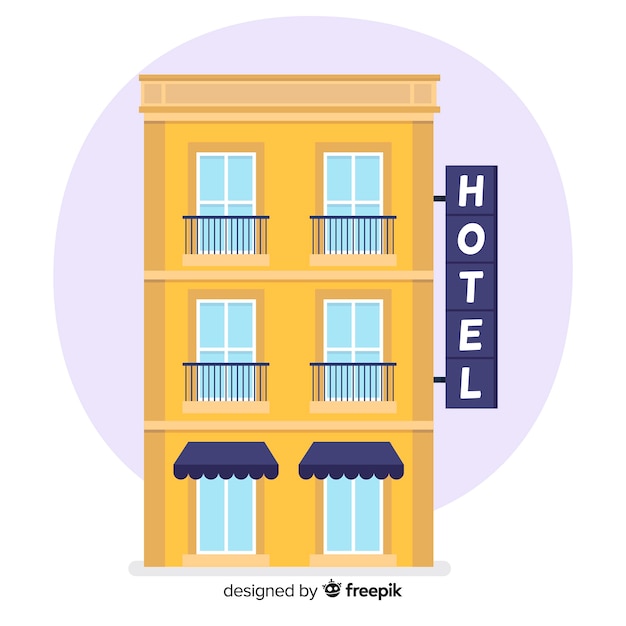 Free Vector flat hotel building background