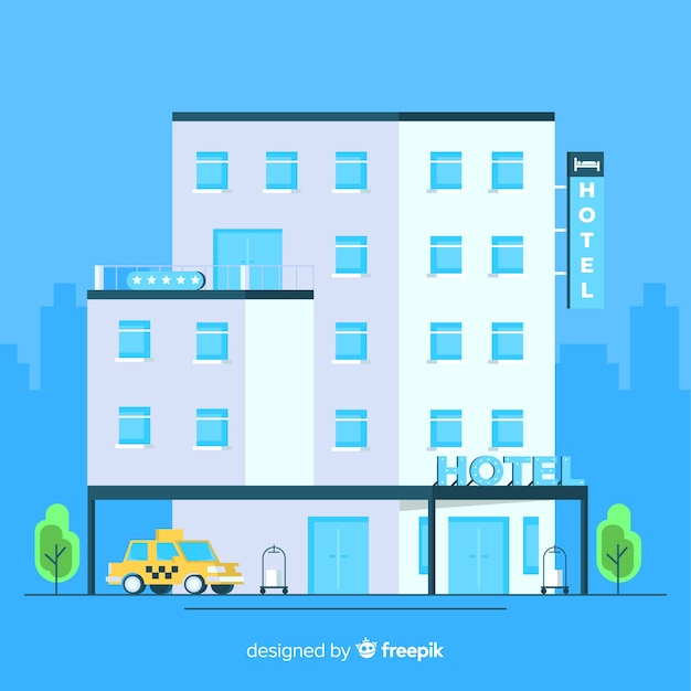 Flat hotel building background