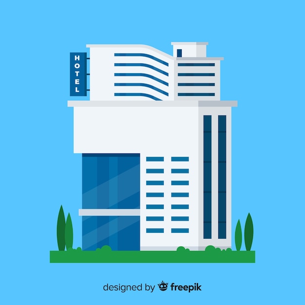 Free Vector flat hotel building background