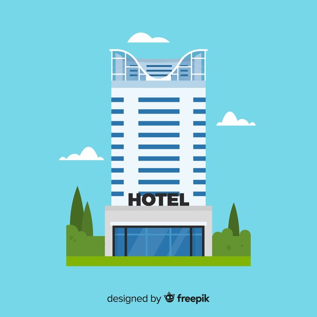 Flat hotel building background