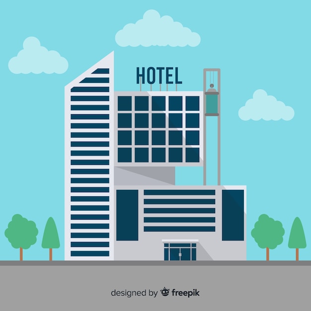 Free Vector flat hotel building background