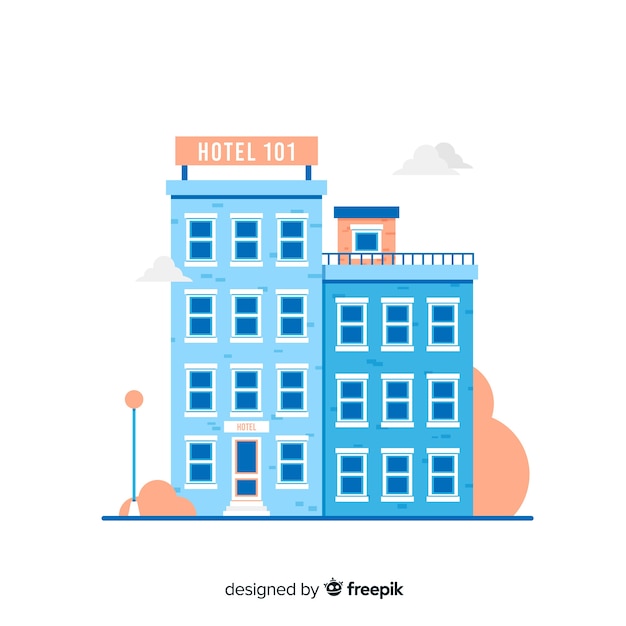 Flat hotel building background