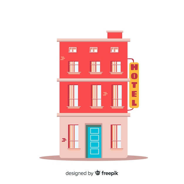 Free Vector flat hotel building