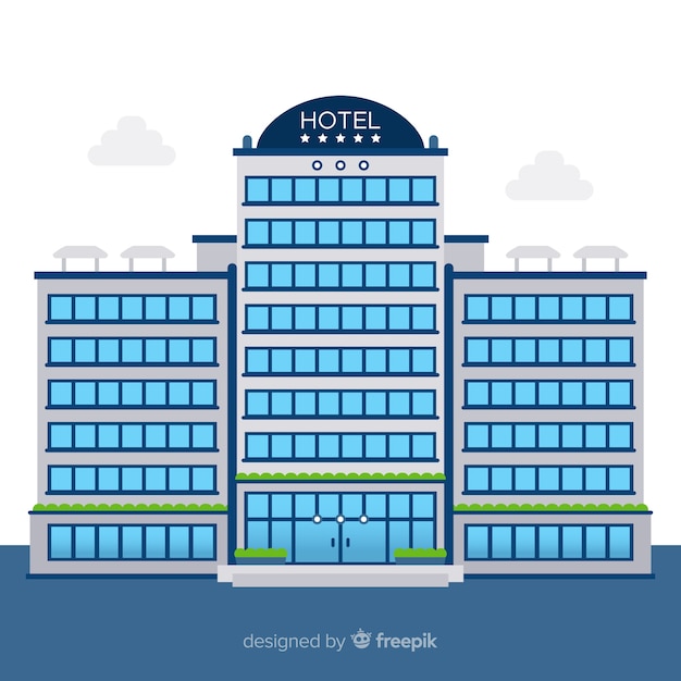 Free Vector flat hotel building