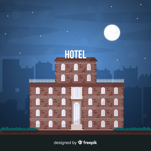 Flat hotel facade background 