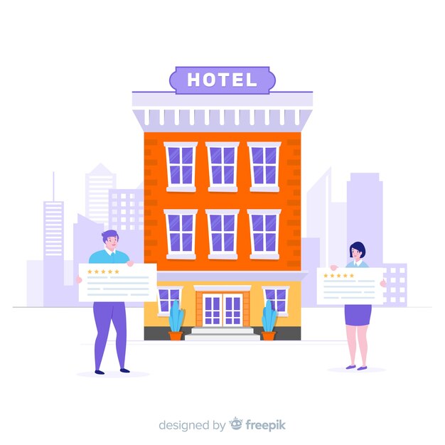 Flat hotel review background 