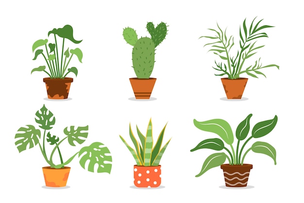 Free vector flat houseplant collection