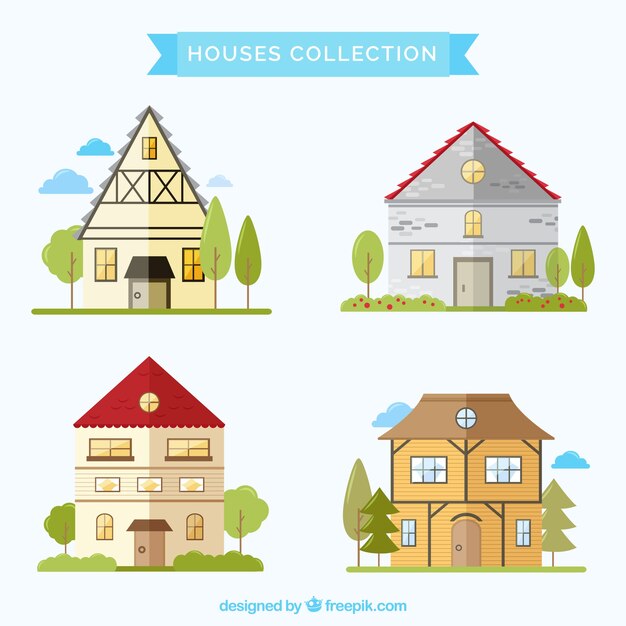 Flat houses collection