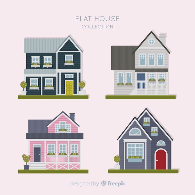 Free Vector flat housing collection