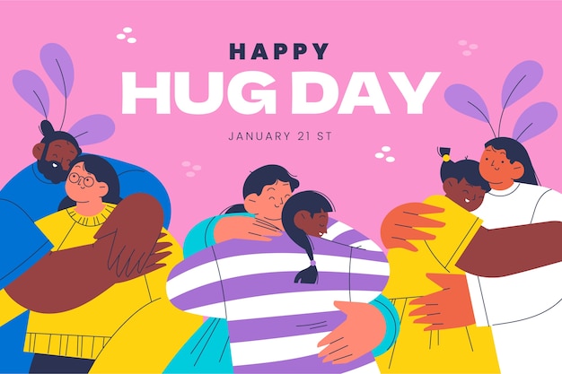 Flat hug day background