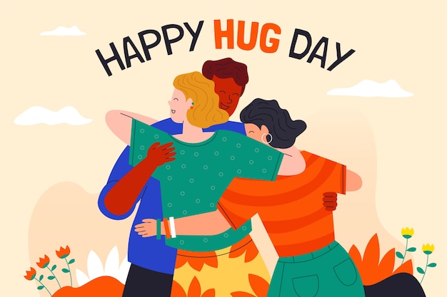 Flat hug day background