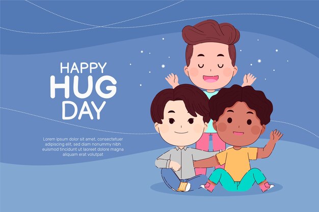 Flat hug day background