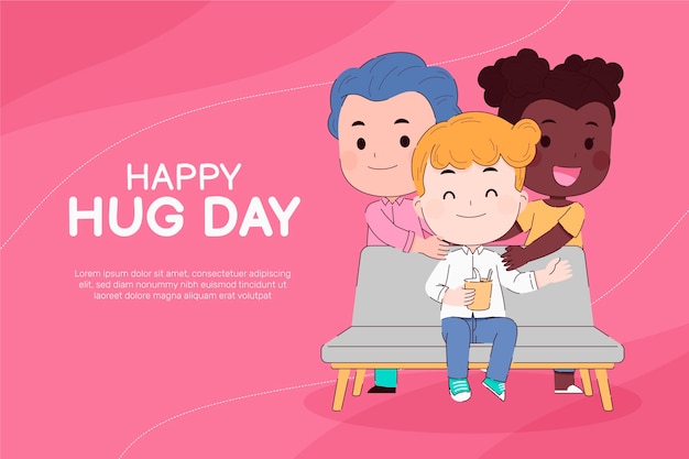 Flat hug day background