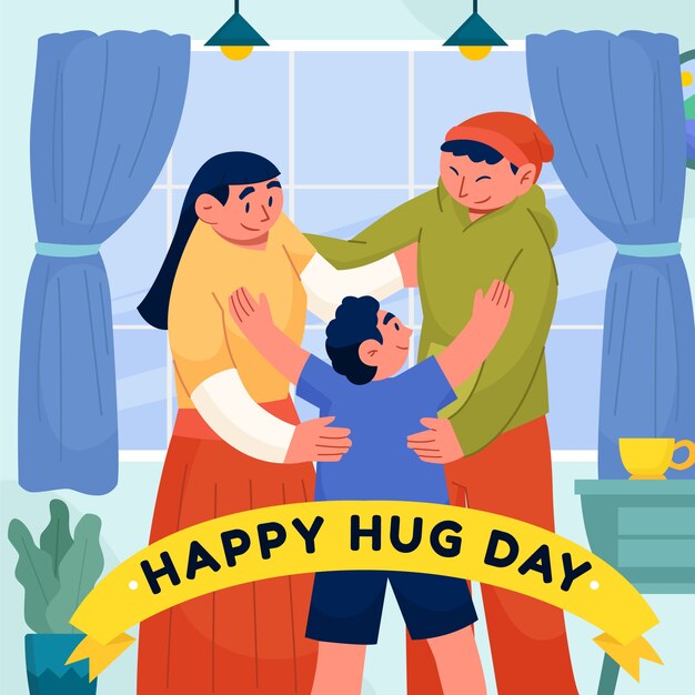 Free Vector flat hug day illustration