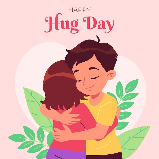 Free Vector flat hug day illustration