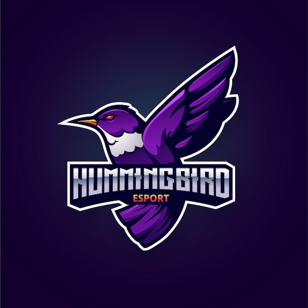 Free Vector flat hummingbird logo template