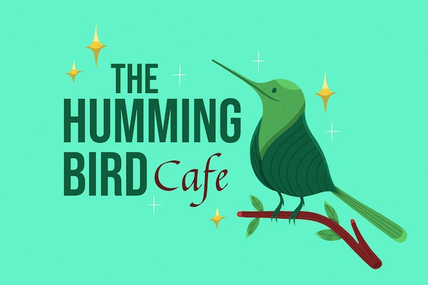 Free vector flat hummingbird logo template