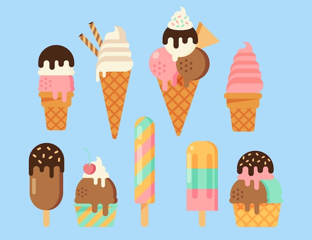 Flat ice cream collection