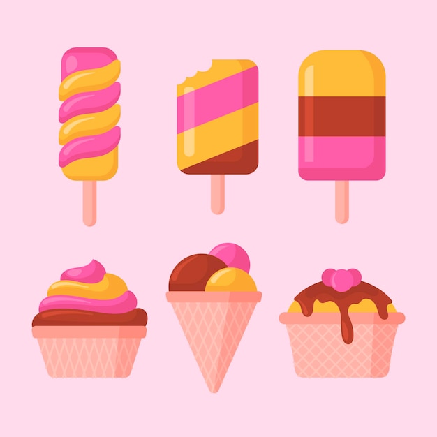 Free Vector flat ice cream collection