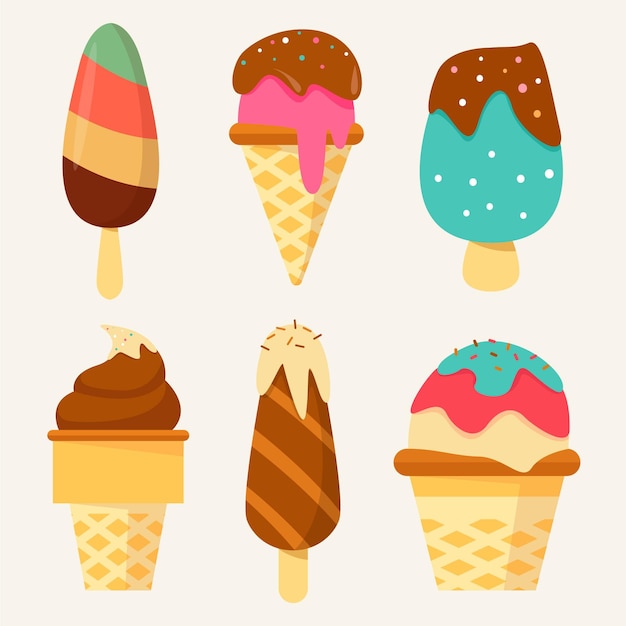 Free Vector flat ice cream collection