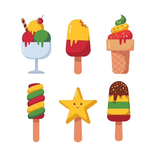 Free Vector flat ice cream collection