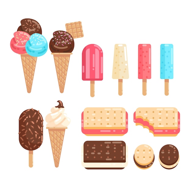 Free Vector flat ice cream collection