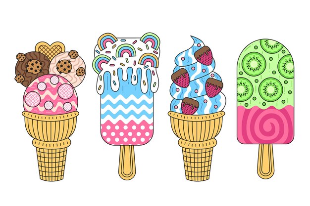 Flat ice cream collection