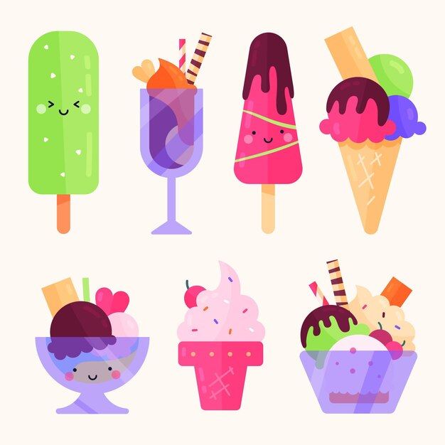 Flat ice cream collection