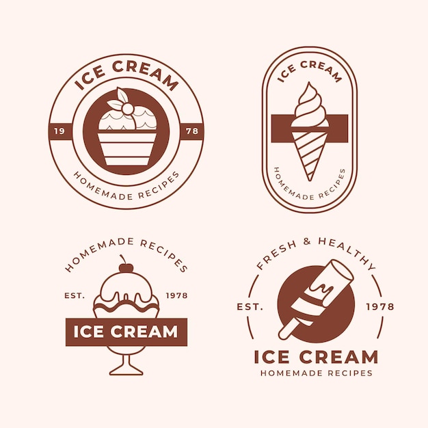 Flat ice cream label collection