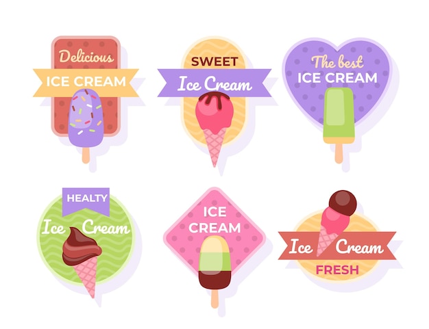 Flat ice cream label collection