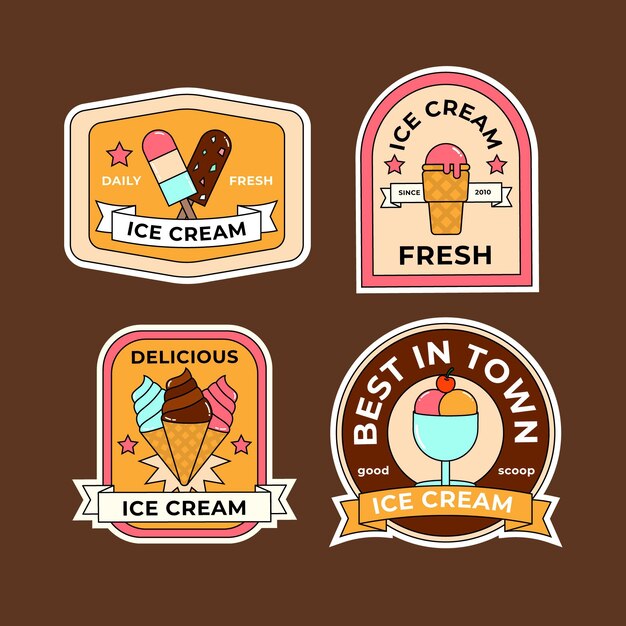 Flat ice cream label collection