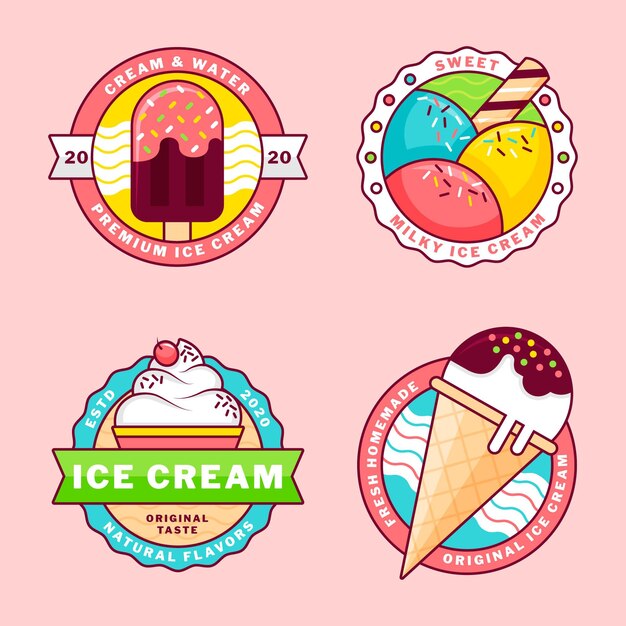 Flat ice cream label collection