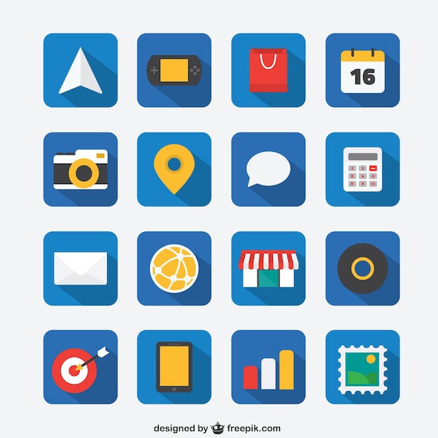 Flat icon set for Web and Mobile App